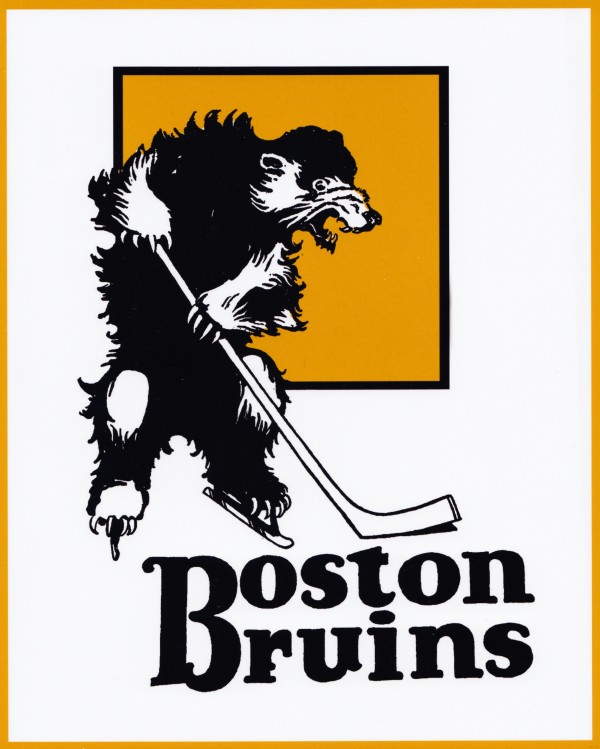 Vintage Boston Bruins Hockey Art by Row One Brand